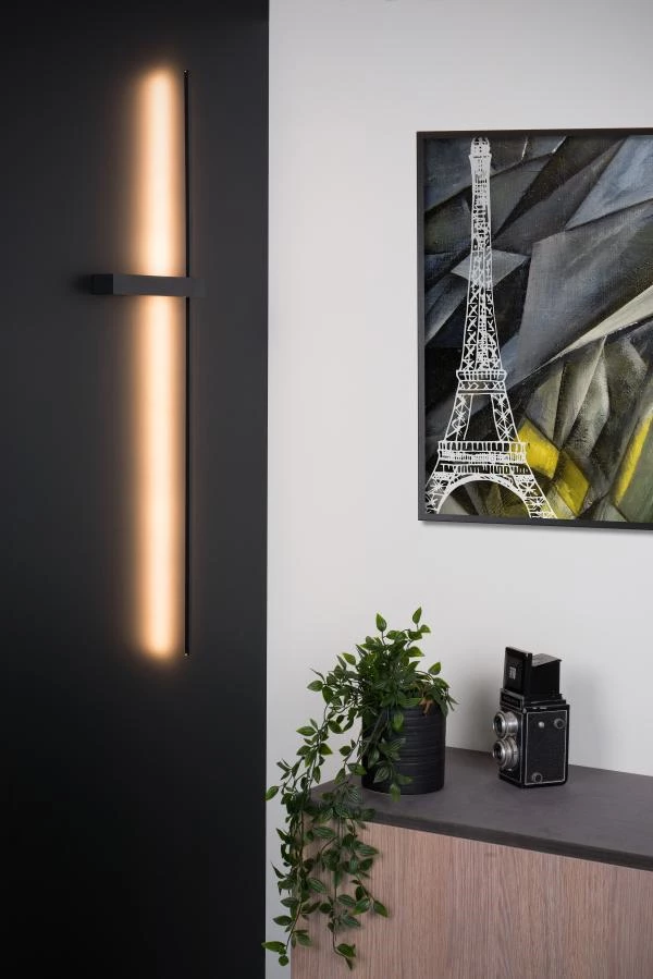 Lucide SEGIN - Applique murale - LED - 1x10W 2700K - Noir - ambiance 1